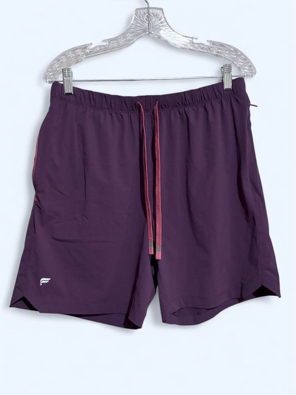 Fabletics Athletic Shorts in Deep Plum with Pink Accents